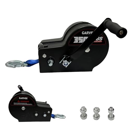 Garvee Treuil Manuel Robuste 3500lbs Pour Remorque Bateau – Sangle 10m, Double Rapport 4:1/8:1, Acier Galvanisé, Pour Remorque, Camion, ATV, Jet Ski –...