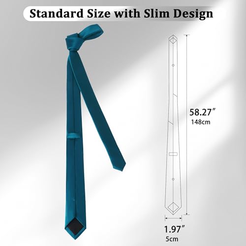 Image of Landisun Black Tie Men Women Solid Skinny Ties Slim Ties Satin Tie