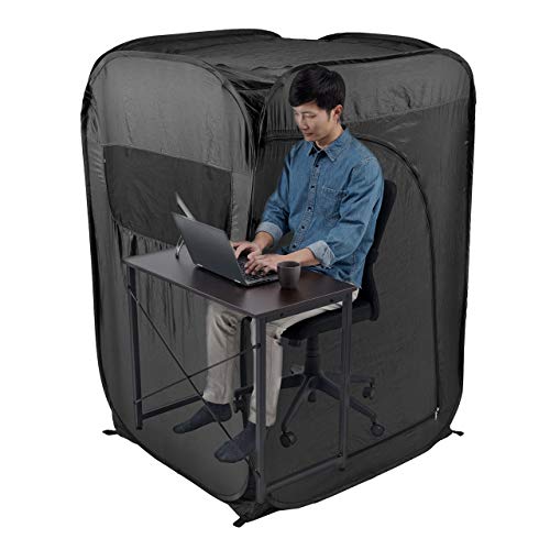 サンワダイレクト プライバシーテント 個室 ゲーミングテント 在宅勤務 テレワーク 室内 ブラック 200-TENT001-T