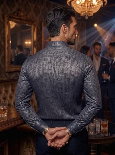 Image of Foomer Green Paisley Printed Opaque Party Shirts