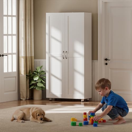 ALFA BUSINESS Pantry Storage Cabinet with Door and Adjustable Shelves