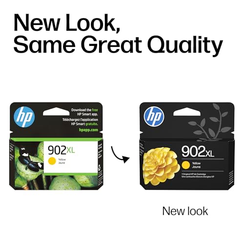 Image of HP 902XL Yellow High-Yield Ink Cartridge | Works with OfficeJet 6950, 6960, Pro 6960, 6970 Series | T6L86AN