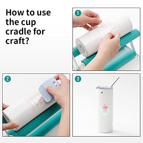 PYD Life Cup Tumbler Cradle Holder for Crafting Vinyl Application Mint Green with Foam Measurements 3 Adjustable Width for Tumblers Cups Mugs Bottles Epoxy Crafts - Image 4