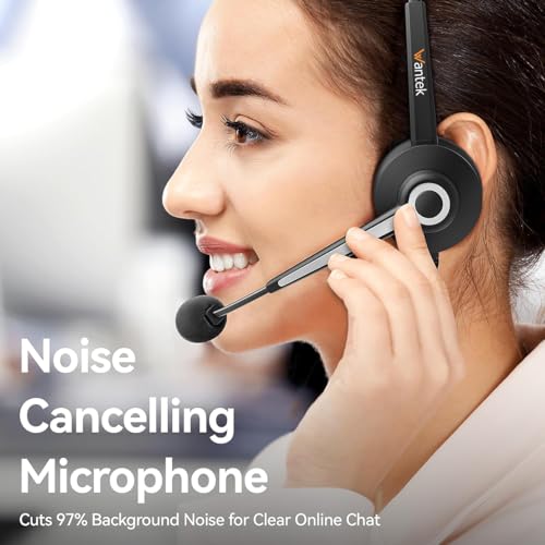 Wantek Monaural Corded USB Headsets with Noise Cancelling Mic and in-line Controls, UC Business Headset for Skype, SoftPhone, Call Center — view 6