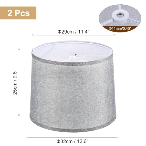 PATIKIL Drum Lampshade for Table Lamps, 11.4" Top x 12.6" Bottom x 9.8" High Floor Lamp Shade Set of 2 Easy Assembly Medium Linen Lampshade for Table Lamps Floor Lamp, Gray - Image 3