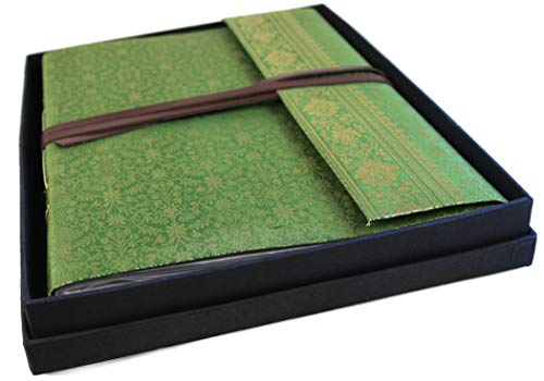 Preisvergleich Produktbild Life Arts Sari Stoff Fotoalbum Handgefertigt Large Olivegrün