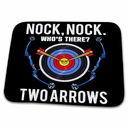 3dRose Bathroom Bath Rug Mat - Nock Nock Who is There Two Arrows Archery Sport Archery