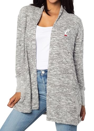 Image of chicka-d Women's Cozy Fleece Cardigan Heather Grey