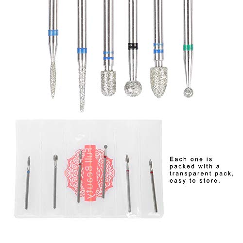 Set de 6 piezas de fresas para uñas de acero inoxidable miniatura 5