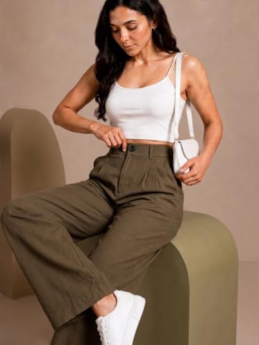 Image of Womens NS Lycra Korean High Waist Straight Pants