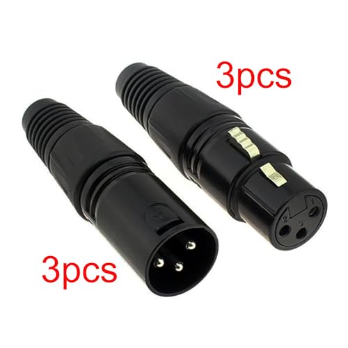 VISSQH 6 Pack XLR Connectors, 3 Pin XLR Male & Female Panel Mount, Microphone Audio Socket, Compatible with Microphone - Image 4