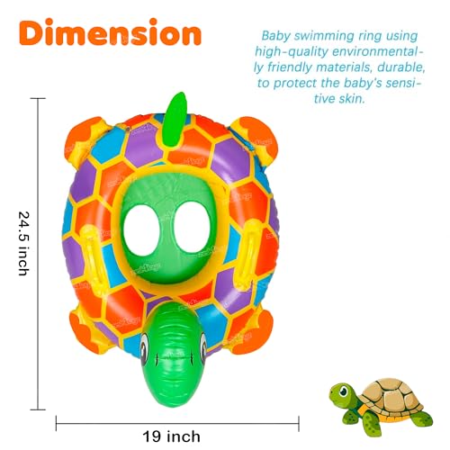 Image of Zest 4 Toyz Swimming Ring Swimming Tube for Kids Inflatable Tube for Swimming Pool Floaters for Kids Water Tube for Baby Swim Ring for 3+ Years Girls and Boys (Turtle Shaped) Green