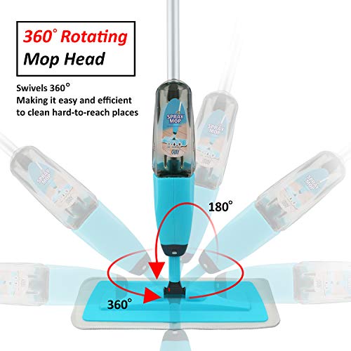 360 Spin Spray Mop Strongest Heaviest Duty Mop - Includes Refillable 700ml Bottle & 2 Reusable Microfiber Pads - Thumbnail 5