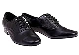 BeiBestCoat Men’s Classic Lace-up Leather Dance Shoes Modern Dancing Shoes, Black (7 D (M) US / 39)