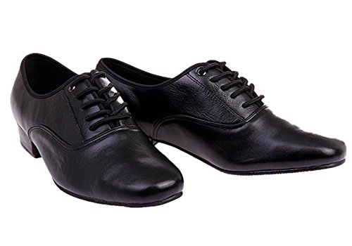 Beibestcoat Men’s Classic Lace-Up Leather Dance Shoes Modern Dancing Shoes, Black (7.5 D (M) Us / 40) #TOP1