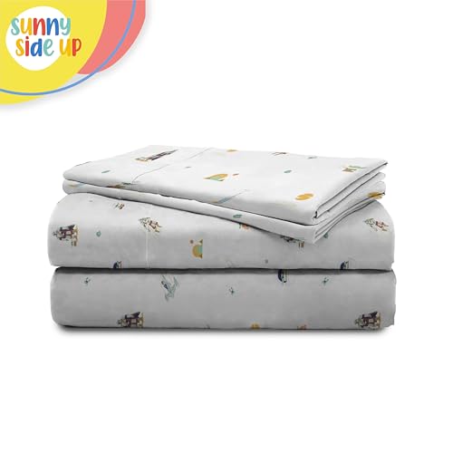 Image of Sunny Side Up Kids Sheet Set with Fitted, Flat Sheets & Pillow Cover - Ultra-Soft Bedding with Pillowcase for Room Decor, White - The Mandalorian, 4 Piece Full