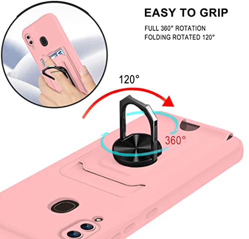 Asuwish Phone Case For Samsung Galaxy A20 A30 With Tempered Glass Screen Protector Cover And Crossbody Strap Lanyard Slim Credit Card Ring Holder Stand Cell M10S A 30 20A Sm A205G Women Men Pink #TOP5