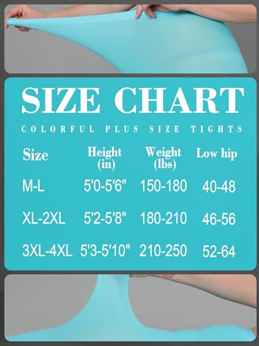 Image of HONENNA Queen Plus Size Tights Semi Opaque Control Top High Waist Stockings Nylons Pantyhose for Women 1X 2X 3X 4X 5X 6X