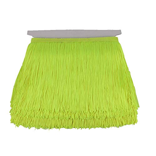 Heartwish268 Fringe Trim Lace Polyerter Fibre Tassel 6inch Wide 10 Yards Long for Clothes Accessories Latin Wedding Dress DIY Lamp Shade Decoration Black White Red(Fluorescent Yellow)
