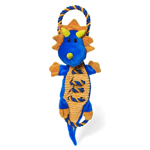 Charming Pet Ropes-A-Go-Go Dragon Interactive Plush Squeaky Dog Tug Toy