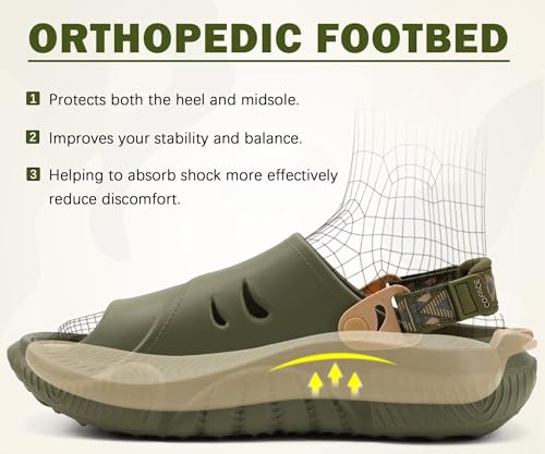 Image of COFACE Mens Orthotic Clogs Orthopedic Mules for Men Recovery Sandals Man Plantar Fasciitis Summer Casual Size 7-15