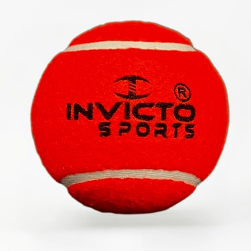 Invicto Cricket Tennis Balls, Lightweight, Ideal for Tape Ball Cricket, 4 Colours Available, 3 Pack, (Red)