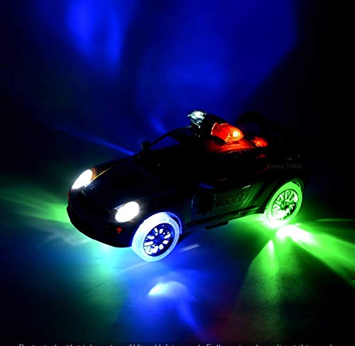 Image of LED Flashing Light and Music Toys for Kids 1+ to 5+ Year | Babies Real Actions Best Birthday Christmas Gift Indoor Fun Activities (Police Car)