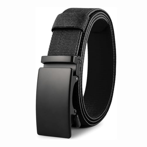 Casual Belt Mesh Nylon Belt Men 1.4 Inch Width Ratchet Men's Belt No Hole Belt for Men Adjustable for Dress Mens Belt