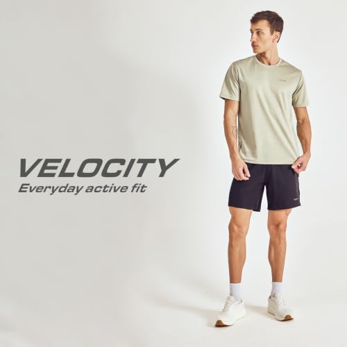 Image of Pepe Jeans Men's Solid Polyester Regular Fit T-Shirt | Lightweight Quick-Dry Athleisure Tee for Sports, Gym & Casual Wear | Moisture-Wicking Fabric | Round Neck | Short Sleeves | Active Comfort