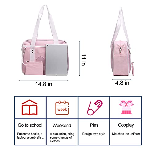 steamedbun kawaii ita bag japanese school bag cute tote bag large shoulder anime heart purse