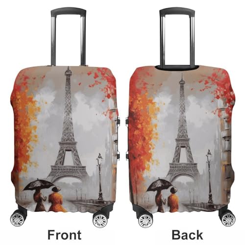 Carry on Luggage Cover Eiffel Tower Paris Painting Suitcase Covers for Luggages Tsa Approved Travel Luggage Sleeve Protector Elastic Suitcase Protector Anti-Scratch Washable Fits 19-30 Inch Case -M3