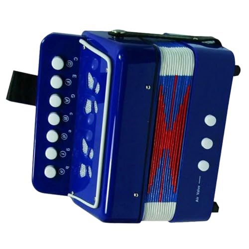 Juguetes de acordeón para niños, – Instrumento de acordeón de juguete Acordeón musical de juguete, Instrumentos musicales portátiles de acordeón con 7, teclas de 3 | Multiusos Utilidad para interiores