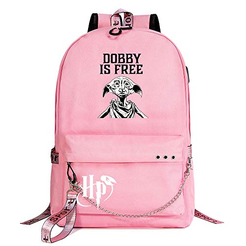 HP lässig Laptop Rucksack Mädchen Studententasche Pink Rucksack Cute ， mit Kopfhörer Jack Harry Potter Stil-17