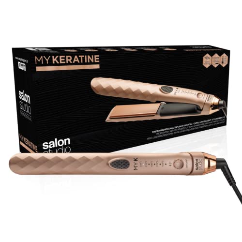 Salon Studio Professional, My Keratine, Piastra Professionale Infusa di Cheratina, Piastra per Capelli con Spegnimento Automatico, Dona Capelli Lisci e Luminosi