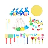 Schwammpinsel für Kunstmalerei, Schwammstempel komplett für Zuhause