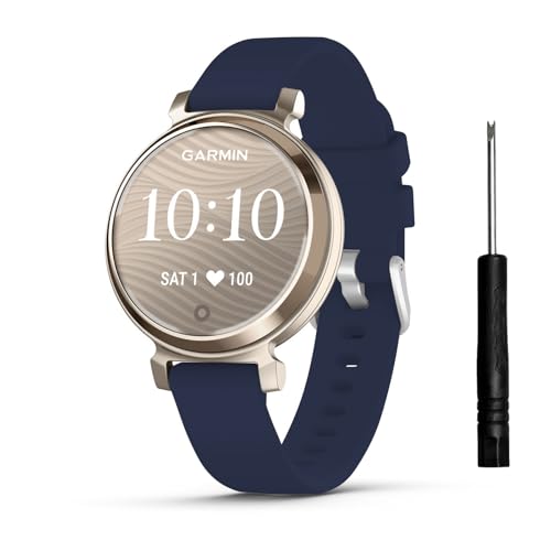 TopPerfekt Band Compatible with Garmin Lily 2, Slim Soft Silicone Quick Release Replacement Wristband for Lily 2, Garmin Lily2 Active(14mm) Smartwatch Strap - Midnight Blue