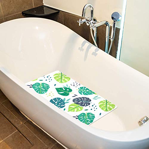 Tapis de bain Monstera vert pour une ambiance spa et douche sécurisée - 6