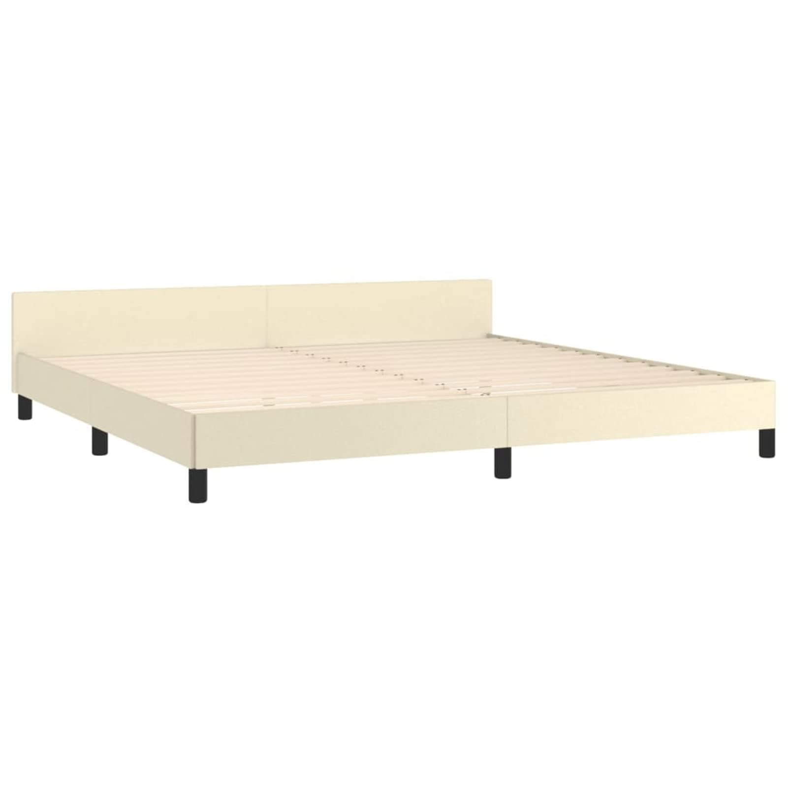 ShGaxin Struttura del letto con testiera, Doghe, Base letto, Telaio del letto, Letto mobile, letti per bambini, letto completo, pelle sintetica crema 200 x 200 cm