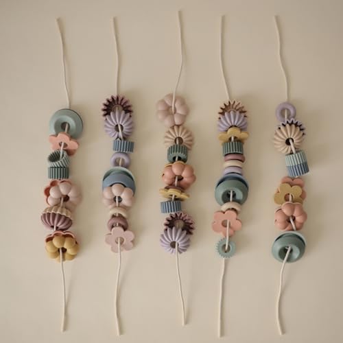 Image of mushie Bead Lacing Toy Set | Montessori Fine Motor Skills Toy for Toddlers 18 Months+ | 54 Pieces