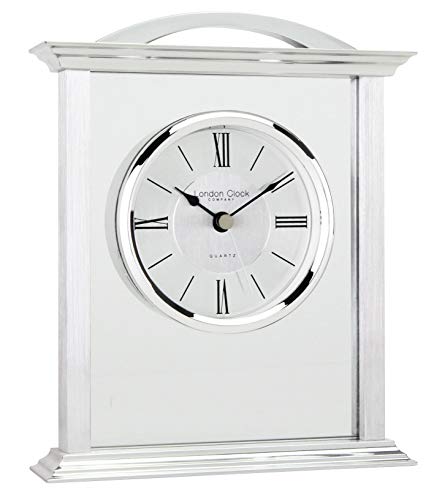 Reloj Londres Plateado Mantel, 18 x 15 x 4,5 cm