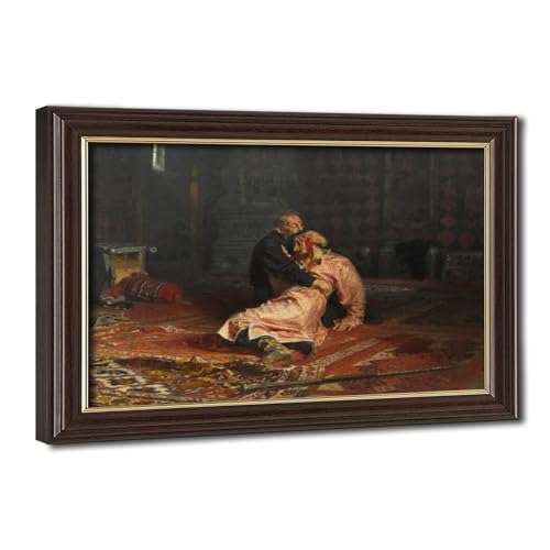 Toile Ivan le Terrible et son fils Ivan Repin Tableau déco encadré suspendre 20x30