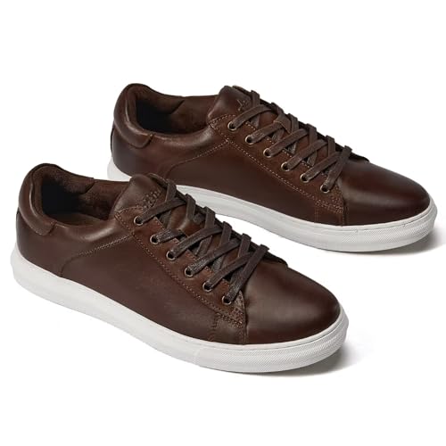 Image of Arkbird Casual Sneakers, Breathable Lace-Up Leather Walking Shoes Comfortable Fashion Sneakers for Men Daily Work