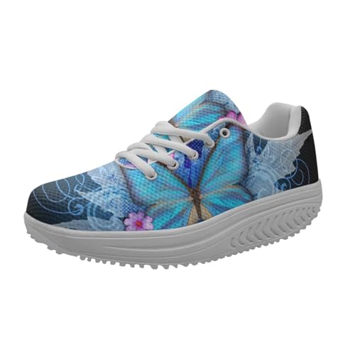 FOR U DESIGNS Fitness Platform Shoes Women Walking Sneaker Casual Wedges Shoes Outdoor for Teenager