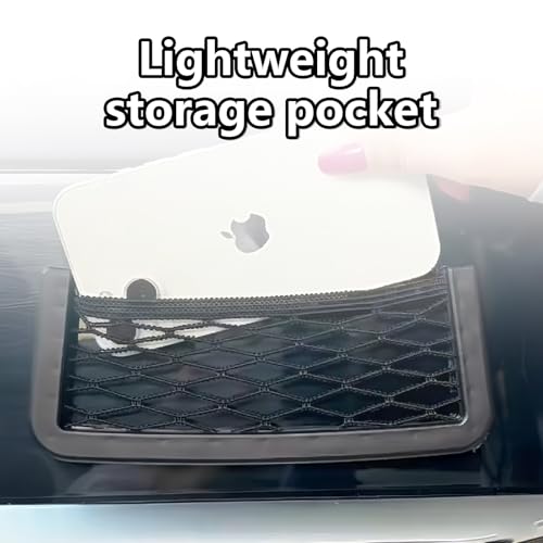 2 Auto Aufbewahrungsnetz Taschen, 20 cm × 8 cm Netz-Telefontaschen, schwarz