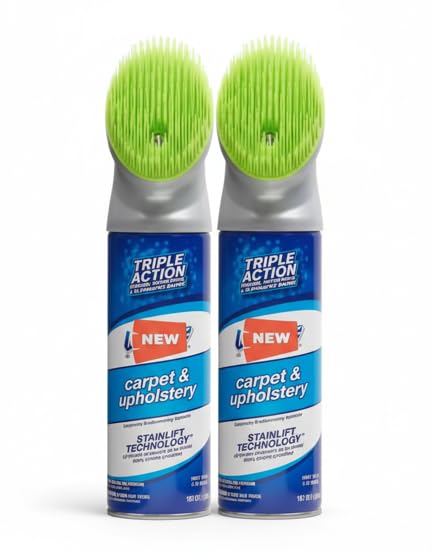 Woo-lites Carpet and Upholstery Foam Cleaner with Built-in Brush, Triple Action Stainlift Technology for Stairs, Fabrics, Pet Odors (2 Pack)
