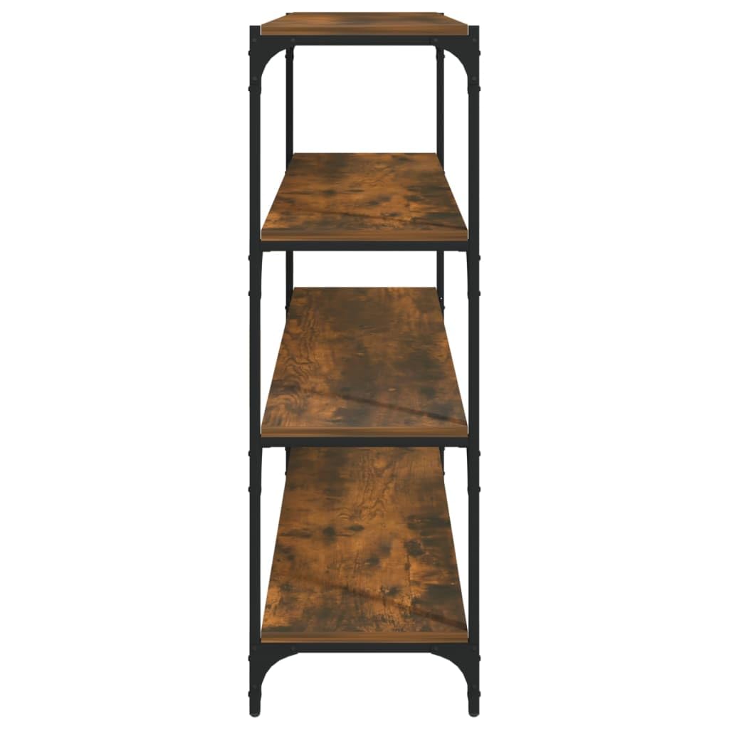 Generisch Bücherregal Räuchereiche 100x33x100 cm Holzwerkstoff und Stahl,Möbel,Regalsysteme,Bücherregale Bücherschränke-819359