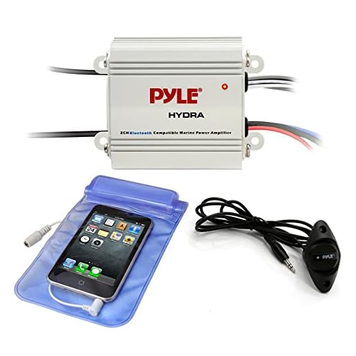 Pyle Auto 2-Channel Bridgeable Marine Amplifier - 200 Watt RMS 4 OHM Full Range Stereo with Wireless Bluetooth & Powerful Prime Speaker - High Crossover HD Music Audio Multi-Channel System-PLMRMB2CW