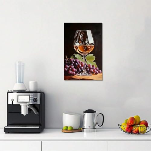 Tableau nature morte raisins violets déco murale grand format - 4