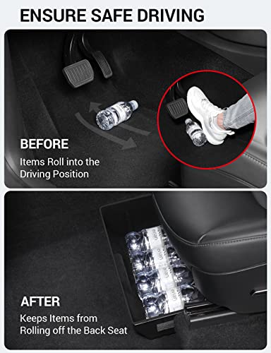 Basenor 2Pcs Tesla Model Y Under Seat Storage Box Organizer Waterproof Hidden Tray Underseat Bins Storage Accessories 2020 2021 2022 2023 #TOP1