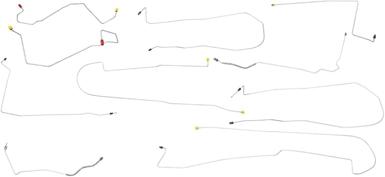 Inline Tube Compatible with 2000-03 Buick LeSabre Four-Wheel Disc w/ABS Complete Brake Line Kit 10pc, Stainless